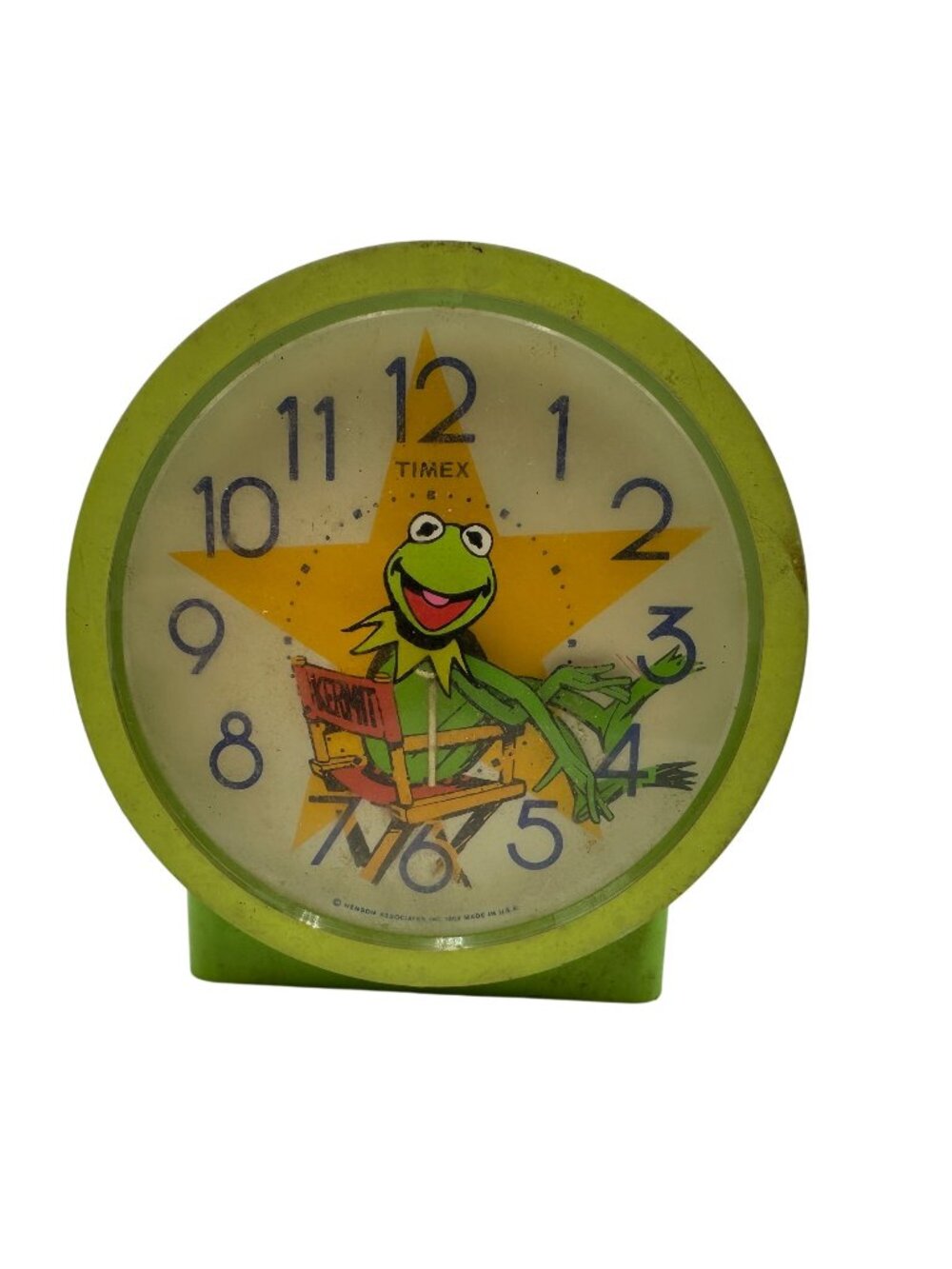 Vintage 1982 Timex Kermit The Frog Alarm Clock Green Plastic Case Working Condit